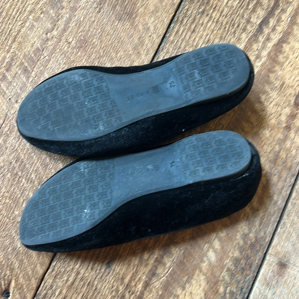 Birdies black velvet loafers